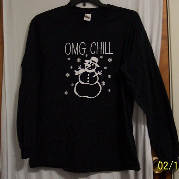 Gildan Tops - Gildan " OMG CHILL " Snowman Holiday Shirt